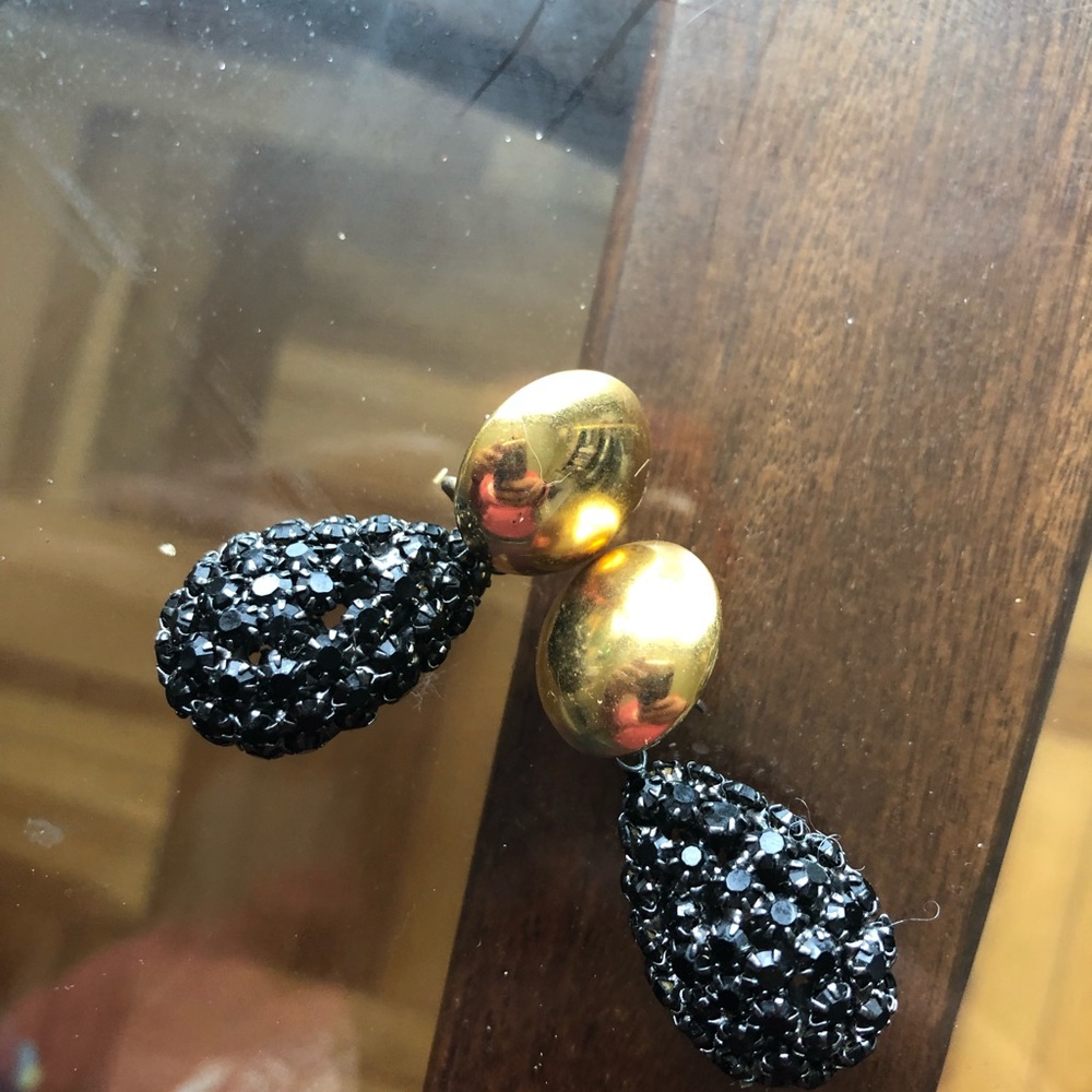 Vintage Button Drop Earrings